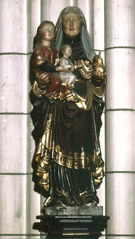Het beeld van Sint Anna ten Drieën zoals het er 50 jaar geleden uitzag | Sint-Anna-ten-Drieenkerk, Antwerpen Linkeroever