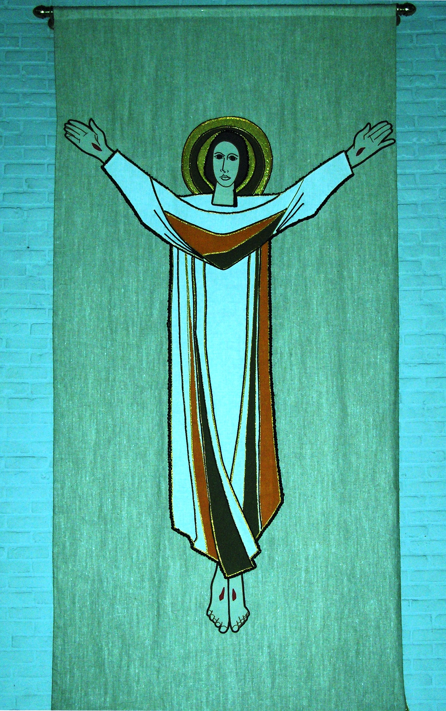 Christus is verrezen, wandkleed, Sint-Anna-ten-Drieenkerk, Antwerpen Linkeroever
