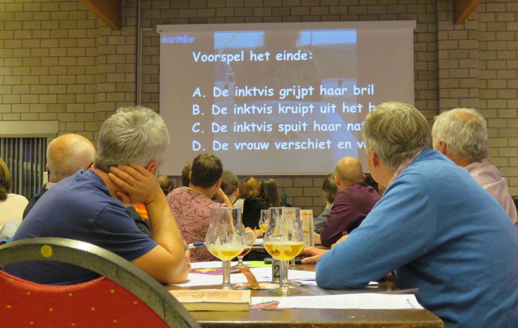 Het eerste jaar dat een scherm gebruikt wordt tijdens de quiz