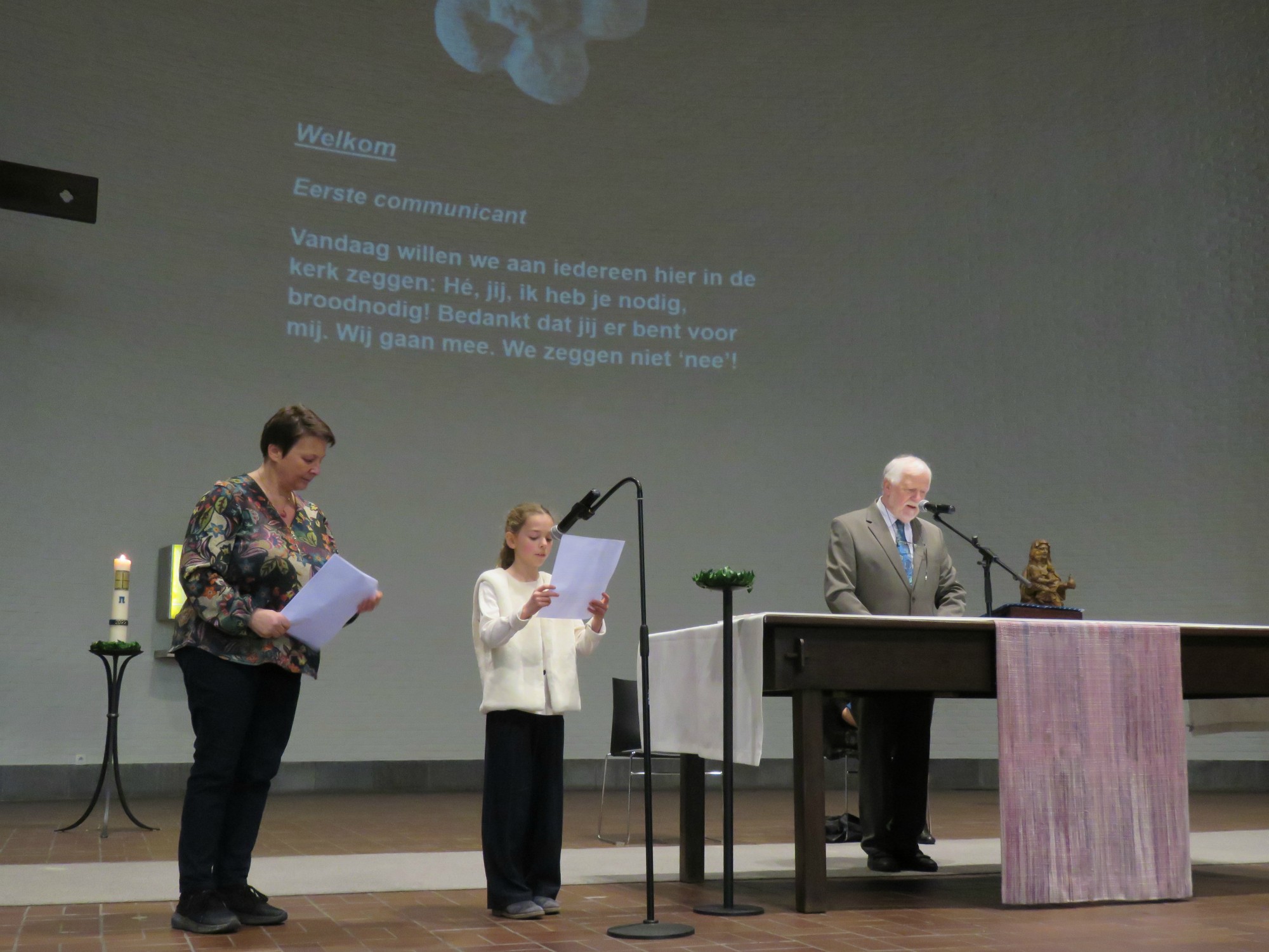 Welkom door een eerste communicant